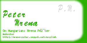 peter mrena business card